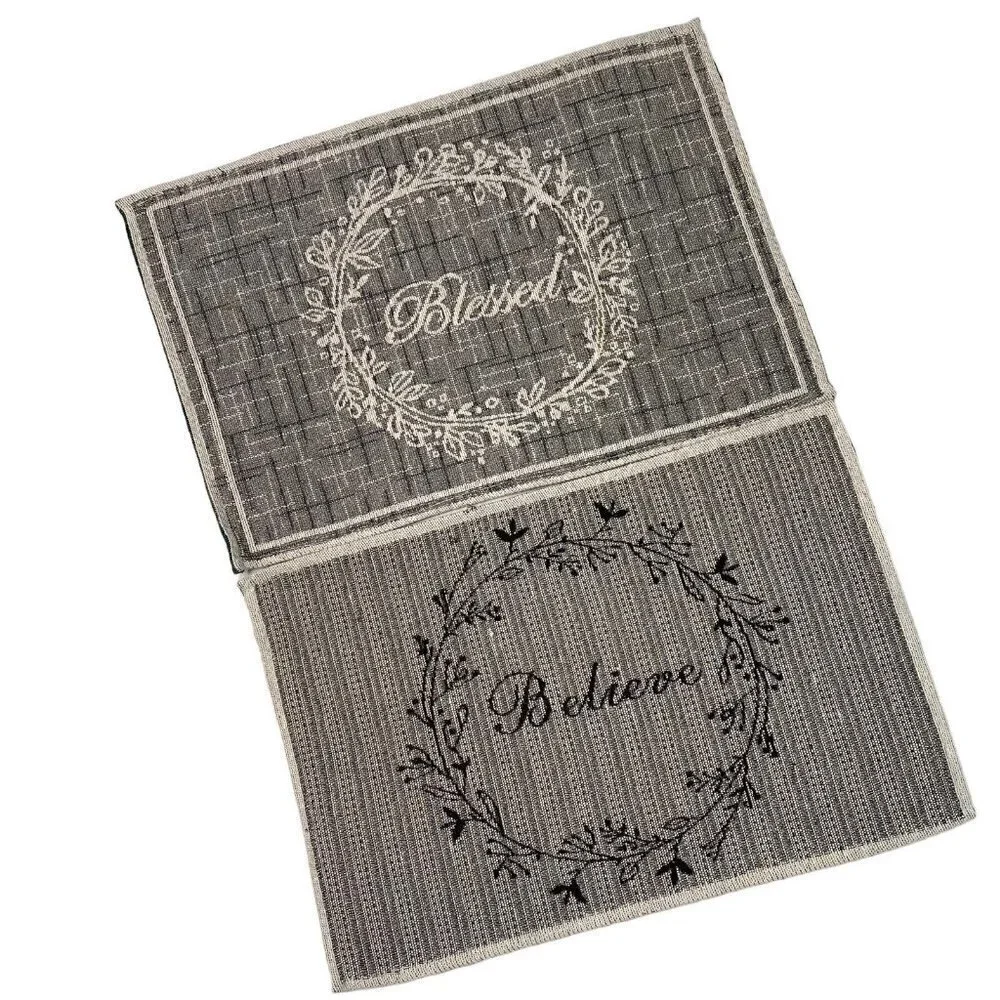 Placemats Set of 4 2 Believe 2 Blessed Gray